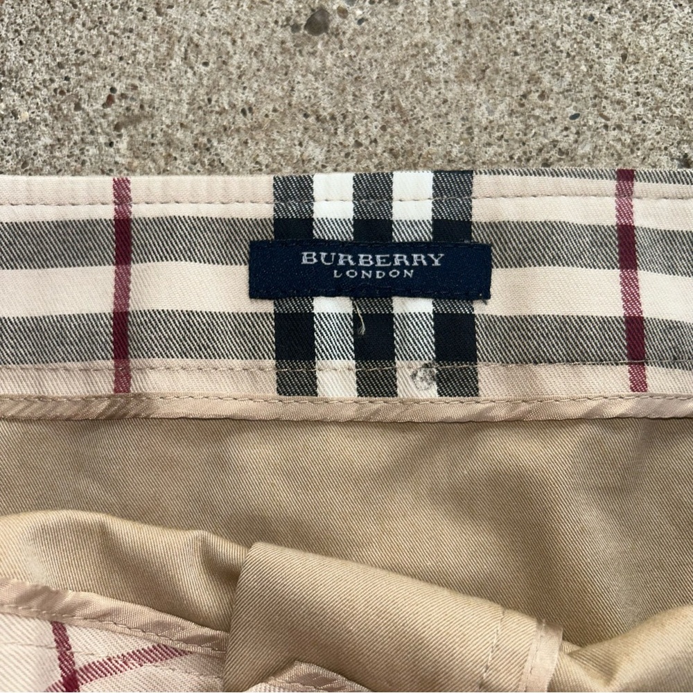 Burberry Button Front Mini Skirt Size 10 Khaki Cotton - Picture 3 of 8